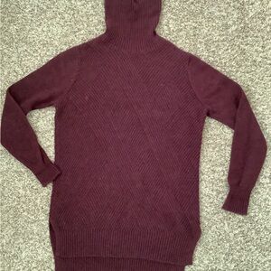 Orvis Burgundy Ribbed Cashmere Turtleneck Tunic